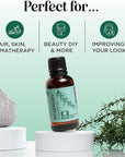 Pure Rosemary Oil for Hair Skin and Nails - 100% Pure Undiluted Rosemary Essential Oil with Dropper for Topical Uses Aromatherapy Diffusing and Home and Beauty DIYs - Vegan and Cruelty Free (1 Fl Oz)