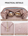 BAGSMART Travel Makeup Bag, Cosmetic Bag Make Up Organizer Case,Large Wide-open Pouch for Women Purse for Toiletries Accessories Brushes