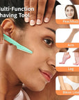 Tinkle Dermaplaning Tool 6ct, Dermaplane Razor for Women, Safe and Easy Peach Fuzz Remover, Eyebrow Trimmer with Protective Cover