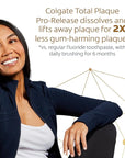 Colgate Total Plaque Pro Release Whitening Toothpaste, Whitening Anticavity Toothpaste, Helps Reduce Plaque and Whitens Teeth, 1 Pack, 3.0 Oz Tube