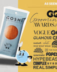 GOSHI Exfoliating Shower Towel - Rip-Resistant Exfoliating Washcloth for All Skin Types - Marigold Yellow - Made in Japan