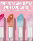 REVLON Super Lustrous Glimmer Gloss, Non-Sticky Lip Gloss, High-Shine Finish, Plant-Based Glitter, 009 Razz Beamy, 0.13 fl oz