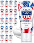 24 Pcs 4th of July Party Supplies Bulk Spf 30 Mini Sunscreen for Summer Independence Day Party 1oz Travel Size Thank You Gifts for Patriotic Favors Supplies