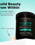 Vital Vitamins Multi Collagen Peptides Powder - Unflavored, Easy to Dissolve - Type I, II, III, V, X - for Women & Men - Promotes Hair, Skin, Nails, & Joint Health - 30 Servings