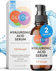 GLEOW New 2024 Pure Hyaluronic Acid Serum for Face - Hydrating Serum for Women - Hyaluronic Acid Pure Face Serum for Women - Face Serum for Dry Skin with Dark Spots 2oz