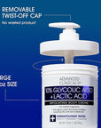 Advanced Clinicals 10% Glycolic Acid + Lactic Acid Body Lotion Moisturizer + AHA Glycolic Acid Face Serum 2pc Exfoliating Skincare Set To Reduce Look Of Uneven Rough Skin Texture, Fragrance Free, 2pc