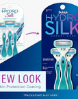 Schick Hydro Silk Sensitive Women's Disposable Razors, 3ct | 5-Blade Disposable Razors for Women Sensitive Skin | Travel Razor for Women