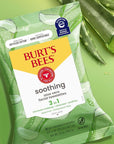 Burt's Bees Stocking Stuffers, Aloe Vera Face Wipes, for Sensitive Skin, Soothing Makeup Remover & Facial Cleansing Towelettes Christmas Gifts, 30 Ct. (3-Pack)