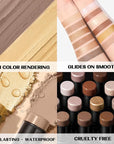 FOCALLURE 2 Pcs Mineral Cream Contour Stick,Moisturize Highlighter and Bronzer Pen,Non Stick Face Brightens & Shades Pencil,Long Lasting & Smooth Gliding Face Illuminator Makeup,22+09