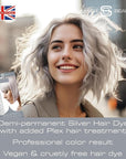 Smart Beauty Silver Metallic Hair Dye, Demi Permanent, Silver Toner for Bleached Hair, Plex Anti-Breakage Technology, Cruelty Free, Vegan, for Bleached/Pre-lightened Hair