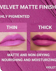 Oulac Violet Soft Matte Lipstick| Lipstick & Blush Duo| Velvet Smooth Lip Stick| Highly Pigmented & Misty Texture| Full Coverage Lip Stains Enriched with Rose Oil| Vegan & Clean Beauty| Y11