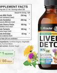 BIO KRAUTER Liver Detox Liquid - Liver Cleanse Detox Liquid Drops - Milk Thistle, Chanca Piedra, Turmeric, Dandelion, Artichoke - Liver Tincture - Vegan Drops 4 Fl. Oz.