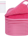 KODAMO Makeup Remover Cloth, Reusable Makeup Remover Pads Washable Travel Bag, Microfiber Makeup Removal Face Wash Cloths with Just Water, Gentle Soft,12 Pack, Pink