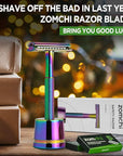 Safety Razor for Women,Safety Razor with 5 Blades,Women Razor with a Delicate Box,Free of Plastic (Stand Style Rainbow Razor)