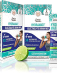 GuruNanda Hydramate Hydration Support Drink Mix - Electrolyte Powder Packets for Dehydration, Exercise & Energy - No Added Sweeteners, Non-GMO, Natural Lemon Lime Flavor - 12 Count (0.56 oz Each)