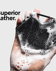 TOOLETRIES Body Scrubber 2.0 – Premium Silicone Scrubber for Cleaning, Exfoliating Your Skin – Extra Long Lather Boosting Bristles with Ergonomic Handle, Long-Lasting & Easy to Clean - Charcoal