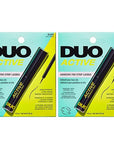 DUO Active Lash Adhesive for Strip Lashes – Water-Resistant, Long-Lasting Black Eyelash Glue, 0.16 oz, 2 Pack