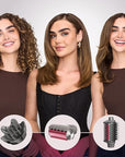 Shark FlexFusion Hair Dryer with Fusion Hair Brush, Diffuser, Ceramic Air Styler with Auto-Wrap Hair Curlers, Ceramic Plates, Metallic Mist HD642