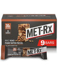 MET-Rx Big 100 Colossal Protein Bars, Great as Healthy Meal Replacement, Snack, and Help Support Energy, Peanut Butter Pretzel, With Vitamin A, Vitamin C, and Zinc, 100 g, (Pack of 9)