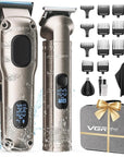 Hair Clippers for Men Professional, Cordless Hair Clippers for Hair Cutting, Mens Clippers and Trimmers Set, Electric Hair Trimmer for Men with Package Box (Silver)