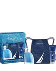 Nautica Blue Men's 3 pc. Eau de Toilette, Body Wash and Toiletry Bag Holiday Gift Se