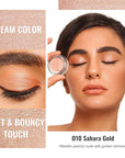Oulac Nude Gold Cream Eyeshadow also for Highlighter Highly Pigmented Eye Shadow Waterproof&Long Lasting with Moisturizing Formula Blendable Shimmer Eye Make-up,Vegan & Cruelty-Free, 6g O10
