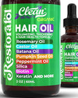 Clean Beauty Rosemary Hair Oil For Growth with Castor Oil Batana Oil Pumpkin Seed Oil Peppermint Oil Silica Biotin Collagen Keratin Saw Palmetto Horsetail Tea Tree Vit E Aloe Vera Jojoba (1 Pack)