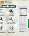 310 Nutrition All-In-One Meal Replacement Shake - Plant-Based Protein Powder with High Fiber, Probiotics, Digestive Enzymes & Superfoods - Vegan, Low Carb, Keto & Paleo Friendly - Gingerbread - 28 Servings