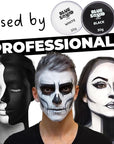 Blue Squid Face Paint Water Based Single Cake Professional Face & Body Paint - Water Activated, Kids Adults Face Painting for Costume, Halloween Makeup, Cosplay - Split Black & White Face Paint 30g