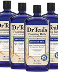 Dr Teal's Foaming Bath with Pure Epsom Salt, Sensitive Skin with Colloidal Oatmeal & Cucumber, 34 fl oz (Pack of 4)