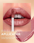 MAKI YIKA Red Lipstick for Women Metallic Lipsticks Glitter Long Lasting Lipstick No Smudge No Transfer Liquid Pink Lip Gloss (BR05 Victoria)