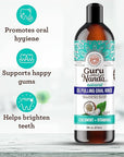 GuruNanda CocoMint Oil Pulling Mouthwash for Complete Oral Hygiene, 7 Essential Oils & Vitamins for Happy Teeth & Gums & Fresh Breath, Alcohol-Free, 16 oz