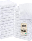Utopia Towels 24 Pack Cotton Washcloths Set, 100% Ring Spun Cotton, Premium Quality Flannel Face Cloths, Highly Absorbent and Soft Feel Fingertip Towels, White