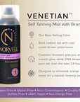 Norvell Venetian Sunless Self Tanner Mist 7 fl oz – Airbrush Spray Tanning Solution with Bronzer for Instant Sun Kissed Glow, Natural Looking Fake Tan, Streak Free, Long Lasting Color