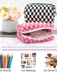 Pazimiik checkered makeup bag for