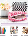 Pazimiik checkered makeup bag for