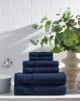 Arkwright Bath Towels Set of 4 - Super Soft 100% Cotton, 600 GSM Quick Dry & Absorbent, Luxury Bathroom Essentials for Hotels, Spa, Hosts, and Vacation Rentals, Lapis Navy