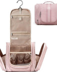 BAGSMART Extra Large Toiletry Bag Hanging Toiletry Bag for Travel, Water-resistant Cosmetic Makeup Large Capacity Bag Organizer for Full Sized Toiletries, Pink