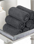 Utopia Towels 12 Pack Cotton Washcloths Set, 100% Ring Spun Cotton, Premium Flannel Face Cloths, Highly Absorbent and Soft Feel Fingertip Towels, Grey