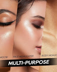 Baked Highlighter Powder Palette, Makeup Highlighter Powder Palette Sun Glow