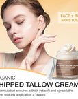Grass-Fed Beef Tallow Face Moisturizer with Frankincense Oil & Castor Oil,Ultra-Hydrating Non-Greasy Formula,Organic Tallow Balm for Skin Hydration, Anti-Aging, and Sensitive Skin Care ,2.72oz