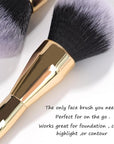 Powder Brush,Daubigny Large Powder Brush Flat Arched Premium Durable Kabuki Makeup Brush Perfect For Blending Liquid,Cream and Flawless Powder,Buffing, Blending,Concealer (Gold Black)
