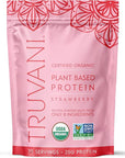 Truvani Vegan Pea Protein Powder | Strawberry | 20g Organic Plant Based Protein | 20 Servings | Keto | Gluten & Dairy Free | Low Carb | No Added Sugar