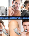 Professional Hair Trimmer Hair Clippers for Men, Nose Hair Trimmer Shaver Set,Cordless T-Blade Beard Trimmer Barber Clippers,Electric Razor Foil Shavers for Men Haircut Grooming Kit(Silver)