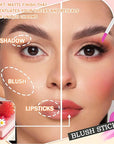 Liquid Blush,Soft Cream Face Blush,Moisturizing Long Wearing Matte Eye(Set B)
