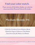 eSalon Permanent Hair Color & Hair Dye Complete Kit- Medium Blonde - Personal Colorist Kit for Up To 100% Gray Coverage for All Hair Types - Professional-Grade Ammonia-Free Hair Dye