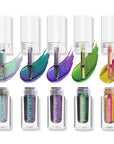 MAKI YIKA 5Pc Glitter Eyeshadow Liquid Multichrome Eyeshadows Long Lasting, Metallic Chameleon Eye Shadow Smudgeproof Holographic Eye Topper Glitters (#1+2+3+5+6)