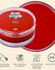 Blue Squid PRO Face Paint - Professional Water Based Single Cake Facepaint & Body Paints - SFX Makeup, Kids Adults Face Painting for Costume, Halloween, Cosplay - Classic Red 90g / 3oz