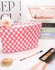 Pazimiik knitted checkered makeup bag