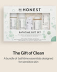 The Honest Company Fragrance Free Bathtime Gift Set | Hypoallergenic Bath Essentials for Sensitive Skin | Shampoo + Body Wash, Face + Body Lotion, Bubble Bath, Conditioner, Wash Cloth